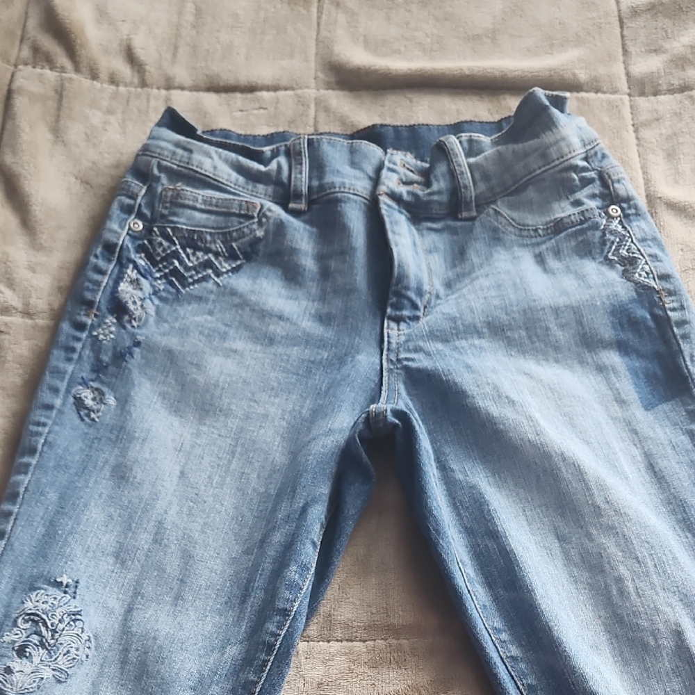 Light Blue Embroidered Women's Jeans
